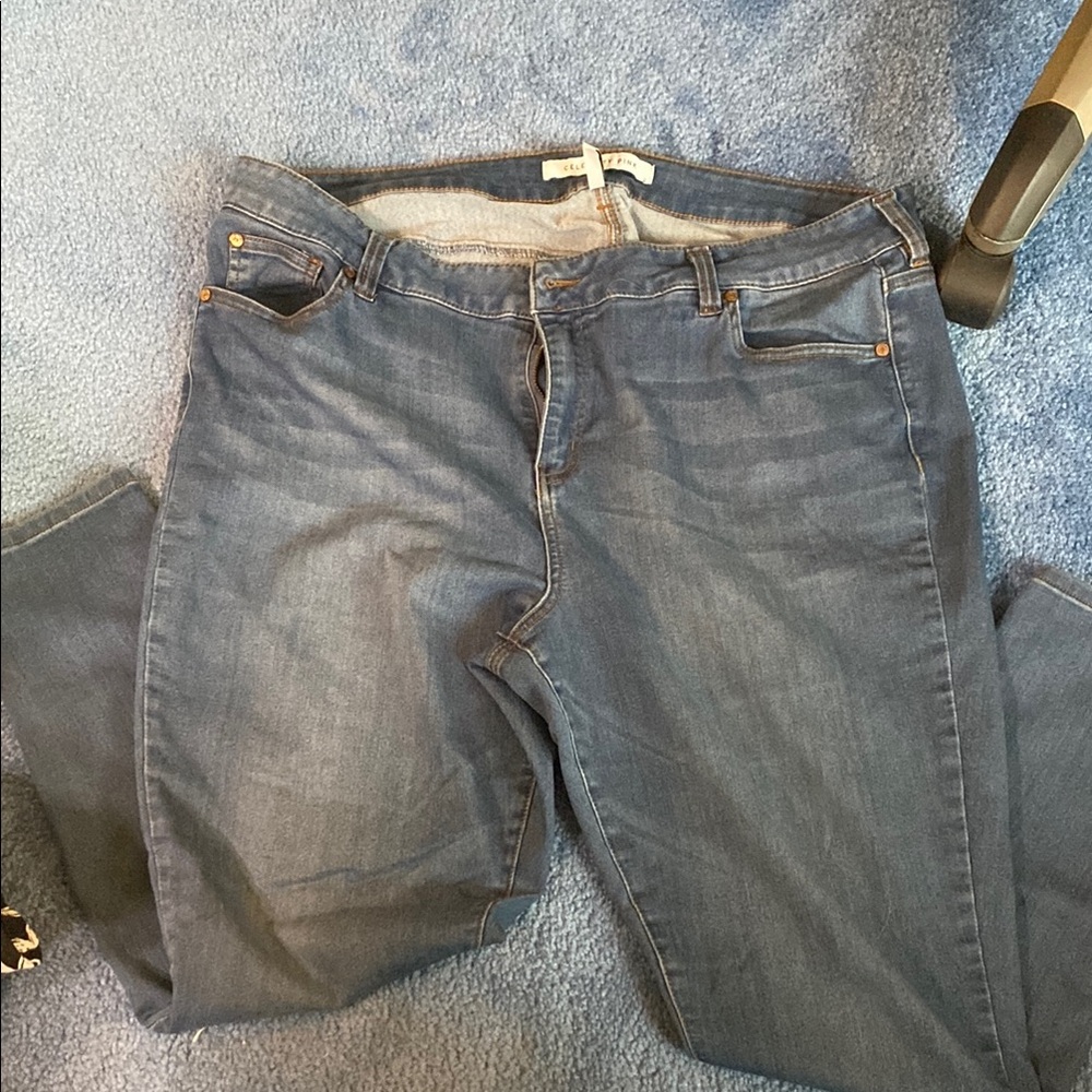 Celebrity Pink Blue Straight Leg Jeans Classic Denim
